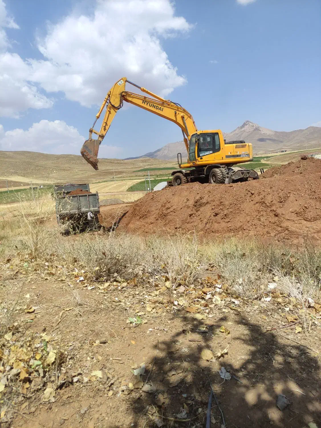 زمین کشاورزی با آب پمپاژ
