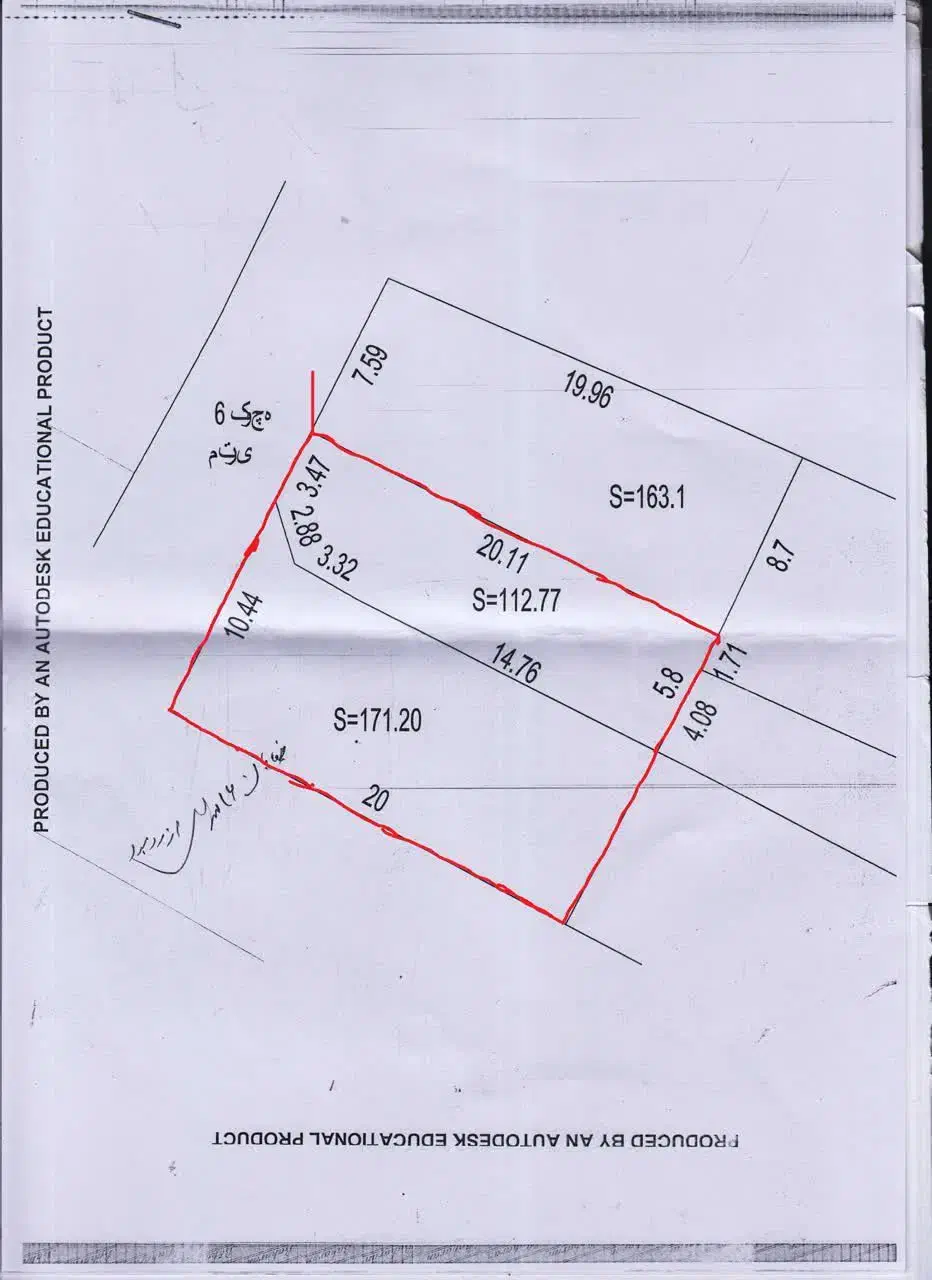 فروش زمین لب خیابان ۱۶متری