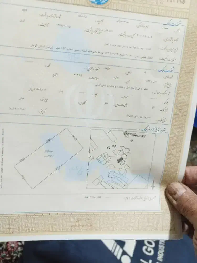 یک قطعه زمین۴۶قصب کاربری سفید سند تک برگ