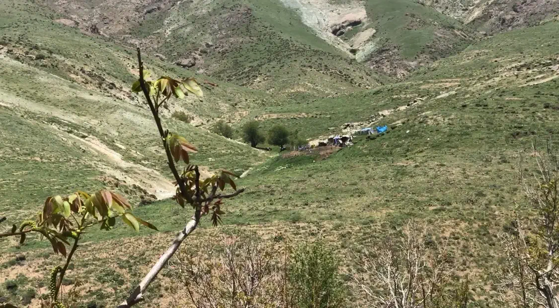 زمین با چشمه آب