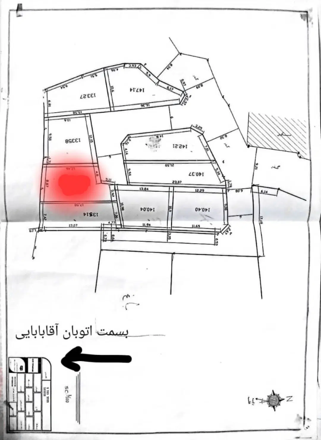زمین کشاورزی..نزدیک خیابان اصلی راران