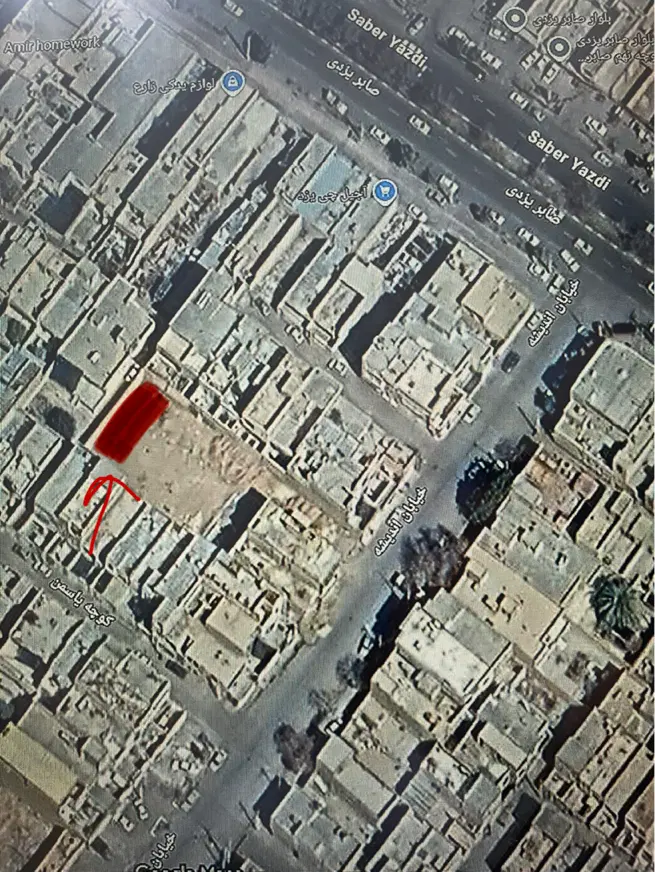 زمین ۱۵۸ متری خیابان صابر یزدی کوچه اندیشه