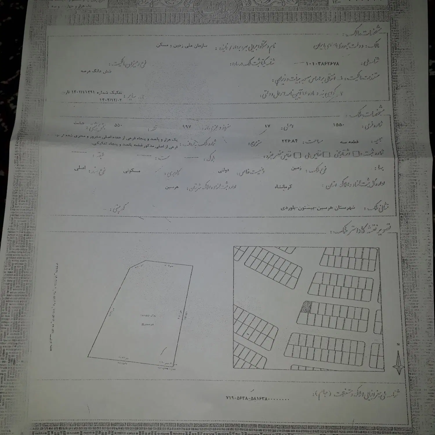 زمین مسکونی جوانی جمیعت و فرزنداوری