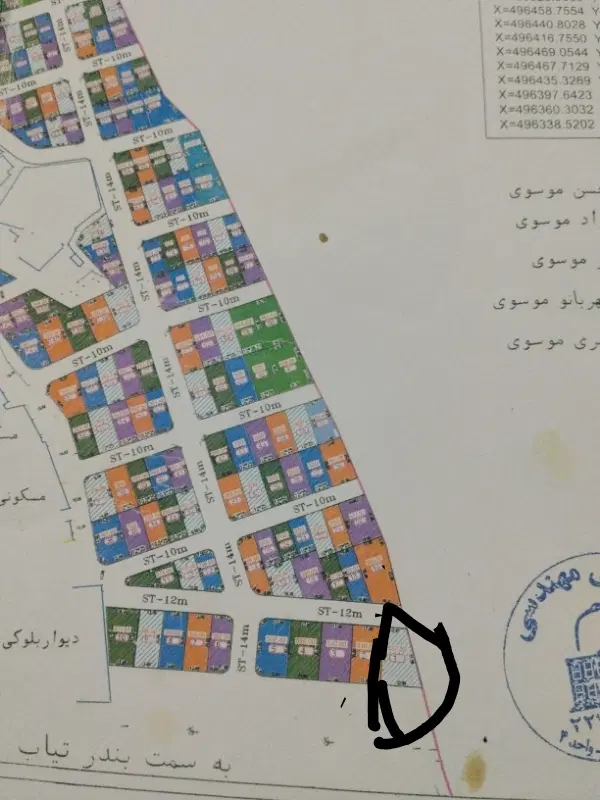 زمین تجاری سر خیابان اصلی روستای ماشهران