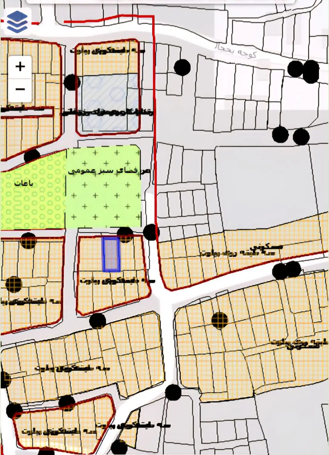 فروش زمین مسکونی 222 متر مربع درب ساخت چهاردیواری