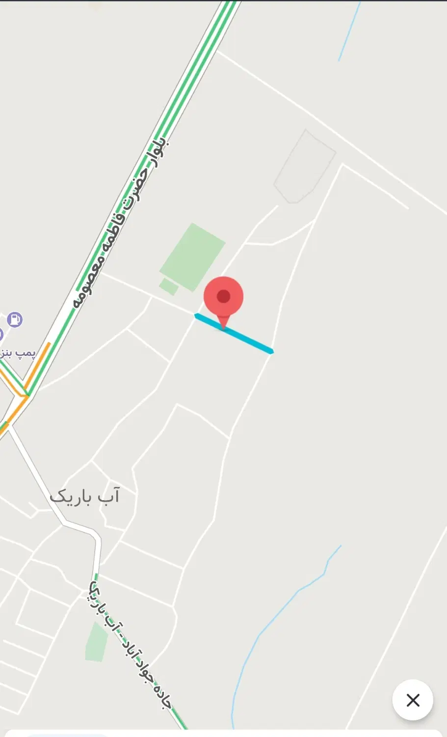 *۱۵۵۰ متر زمین داخل بافت آب باریک قابل تفکیک*