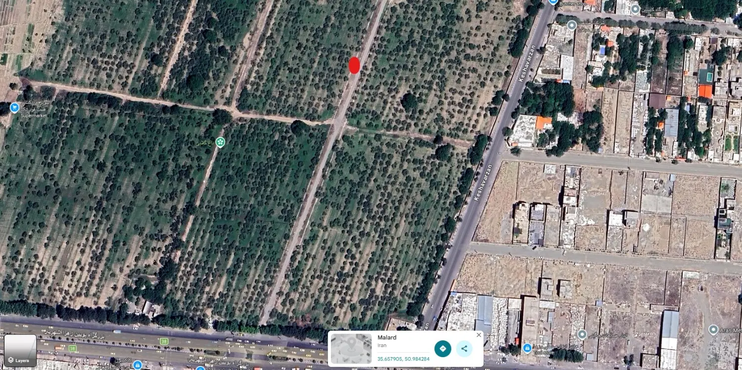 295 متر باغ گلابی بحر خیابان اصلی باغ