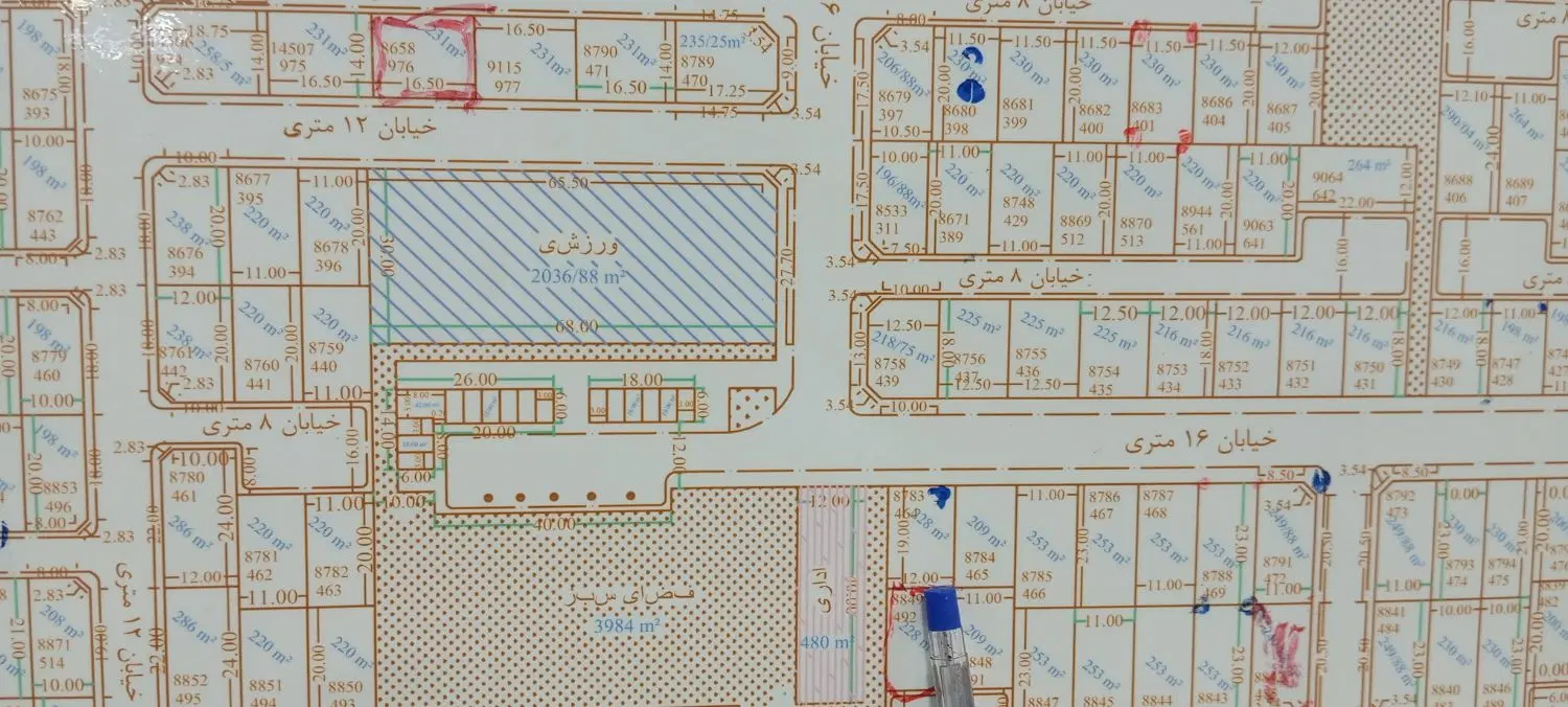 زمین فاز5 خیابون 16 متری مساحت 230 متر