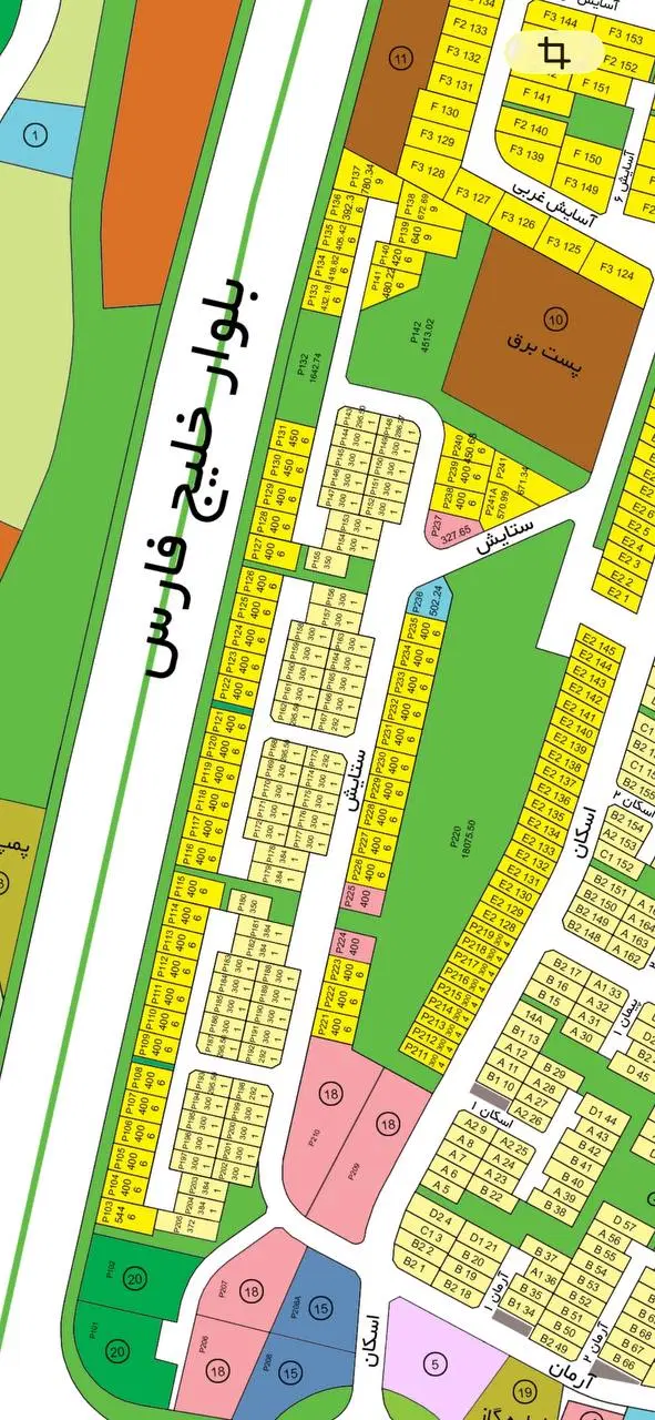 زمین ویلایی 384 متر  دوکله سه بر
