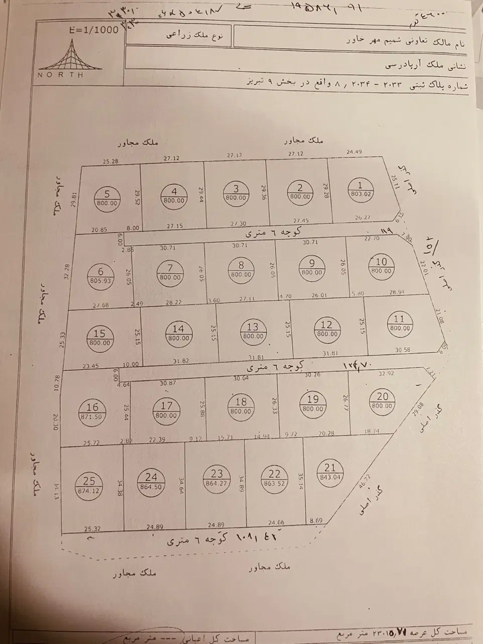 امتیاز زمین ویلایی