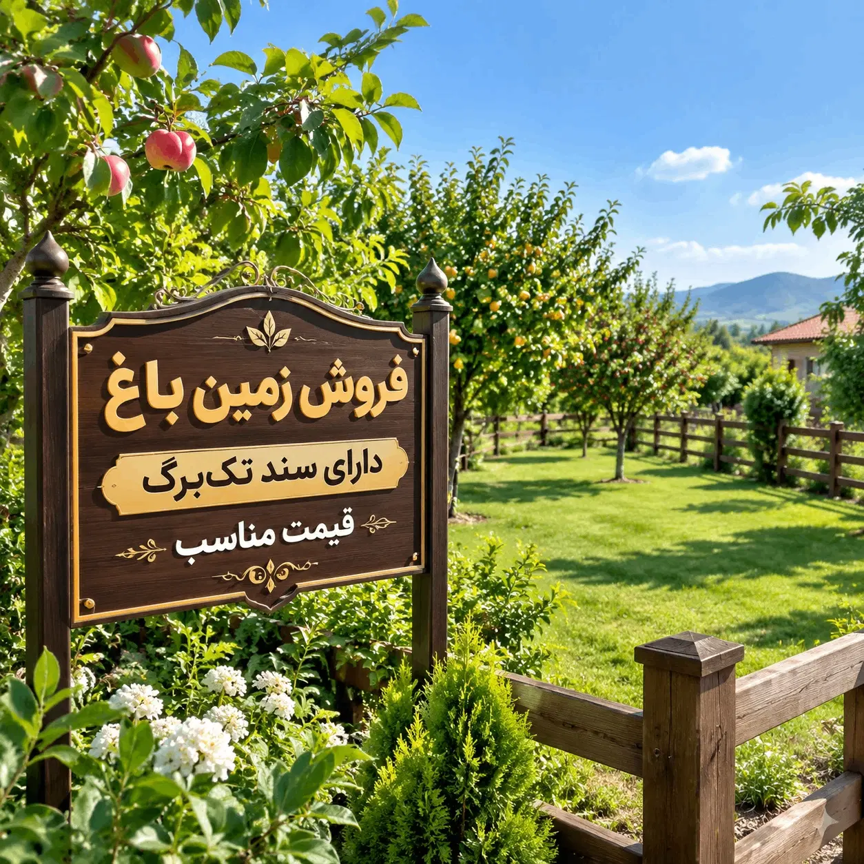 زمین باغ قیمت مناسب مادر سند تک برگ