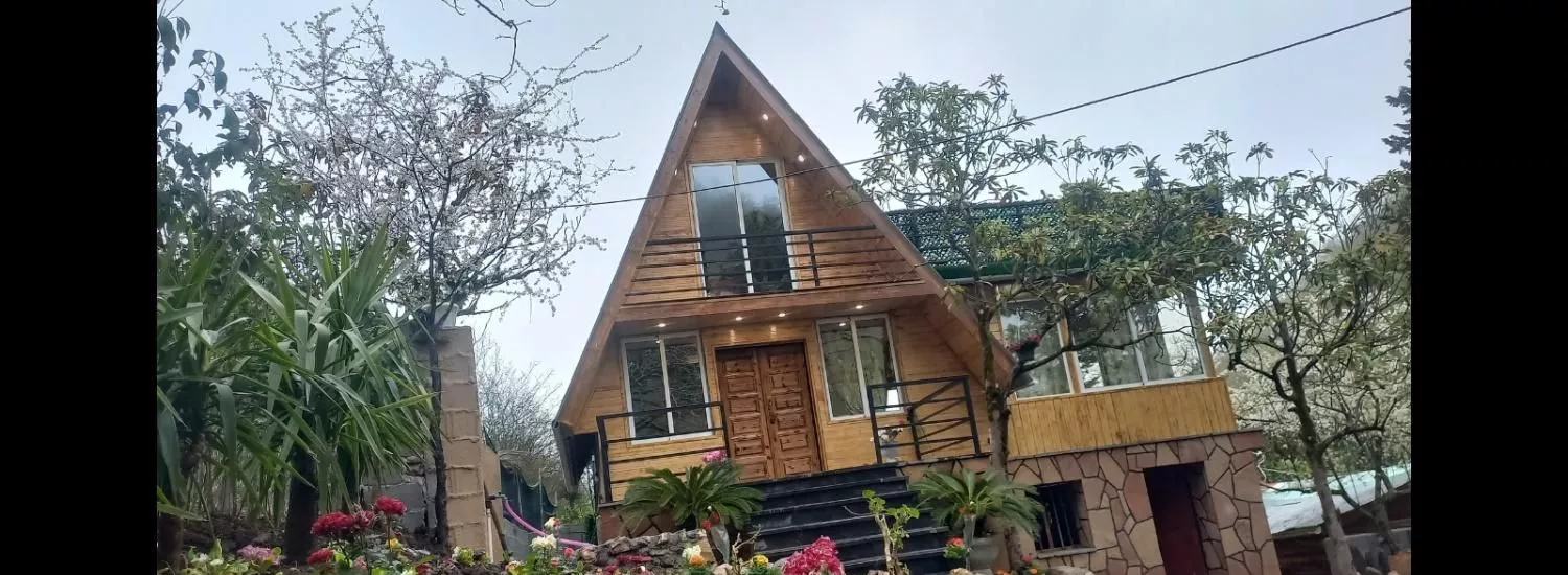 کلبه سوئیسی جنگلی آرش دردل جنگل نزدیک شهربا جکوزی
