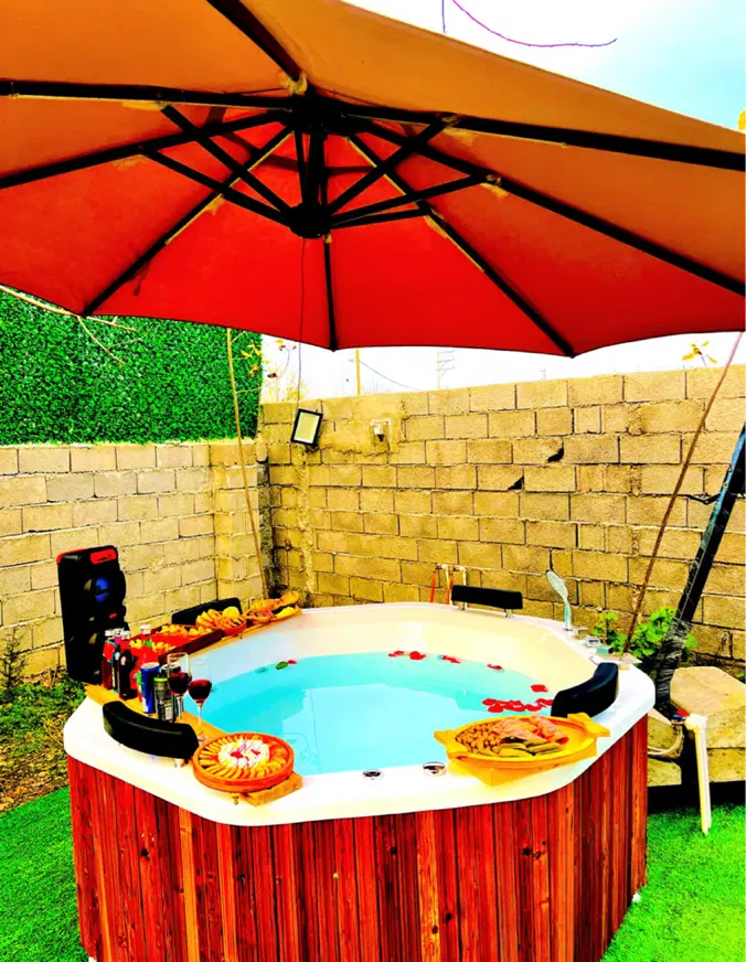 کلبه سوییسی دو‌خواب جکوزی دار جنگلی ماسال کد ۷