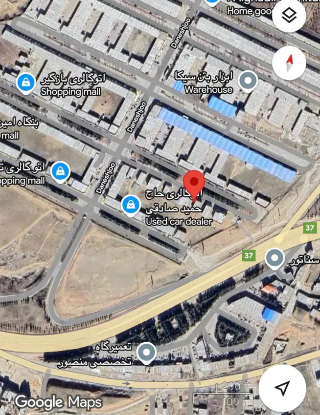 ۲۰۰ متر زمین نمایشگاه اتومبیل صنوف