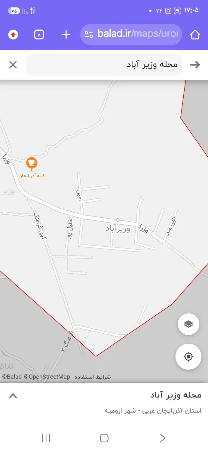 زمین داخل ساخت و ساز وزیرآباد