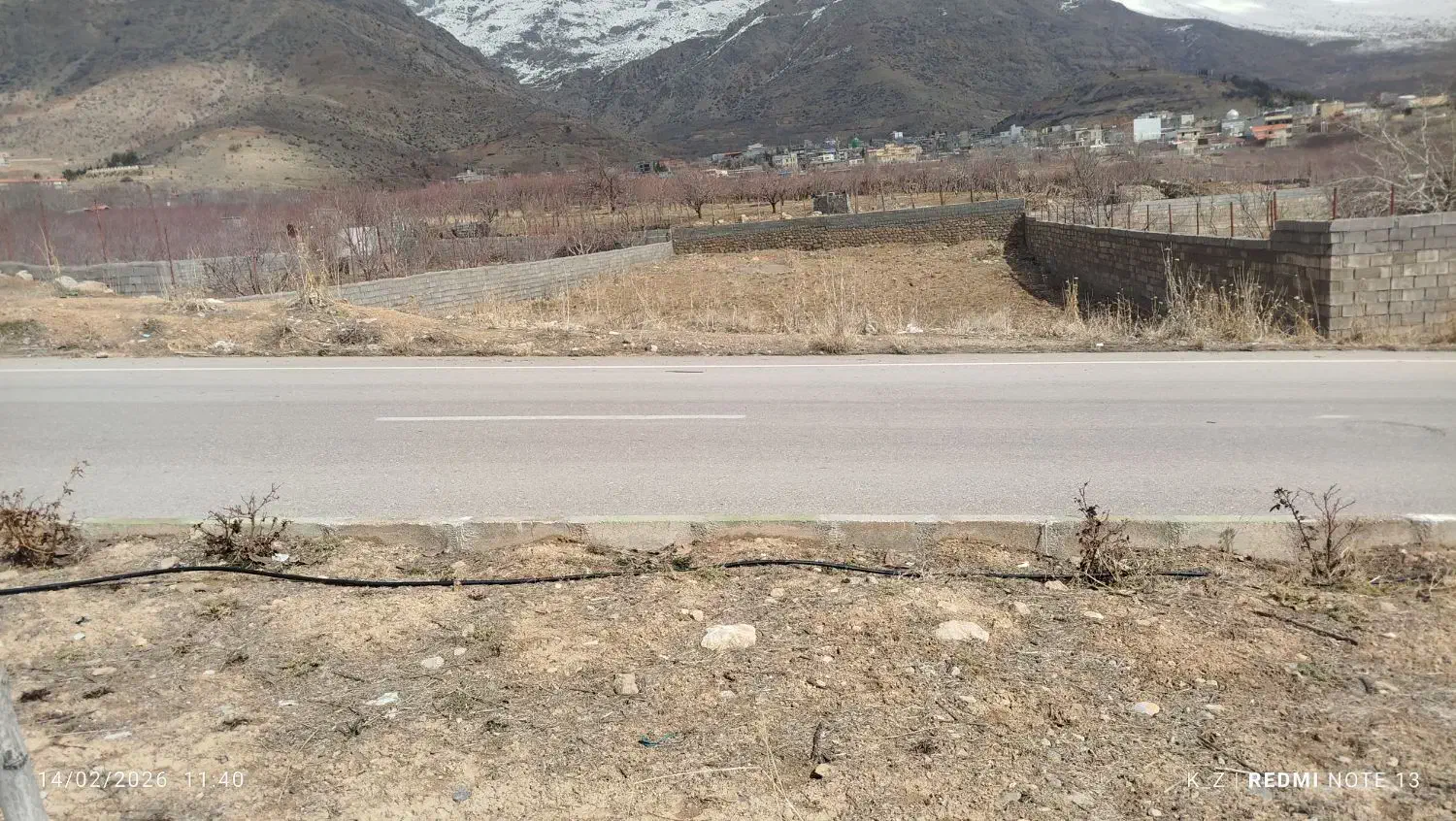 زمین سرجاده اسفالت بلوار کمربندی