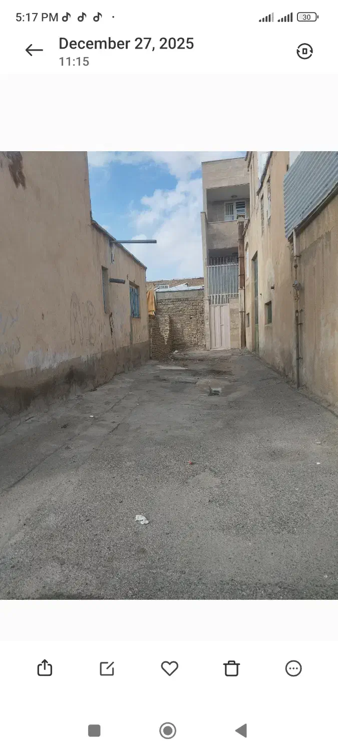 زمین 117 متر سند تک برگ
