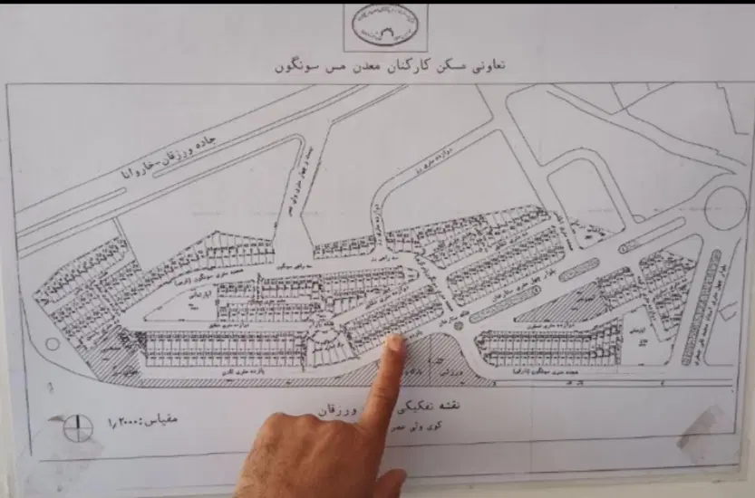 زمین ۱۸۰متر ورزقان کوی ولیعصر تعاونی مس سونگون