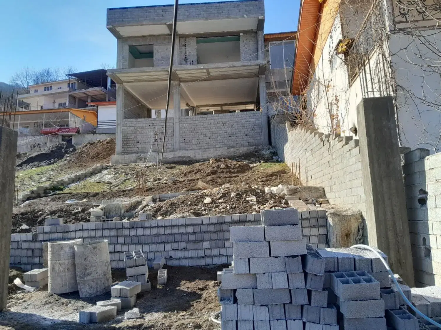 فروش زمین فونداسیون ۱۰۰ بنا با ستون آماده در چلاو
