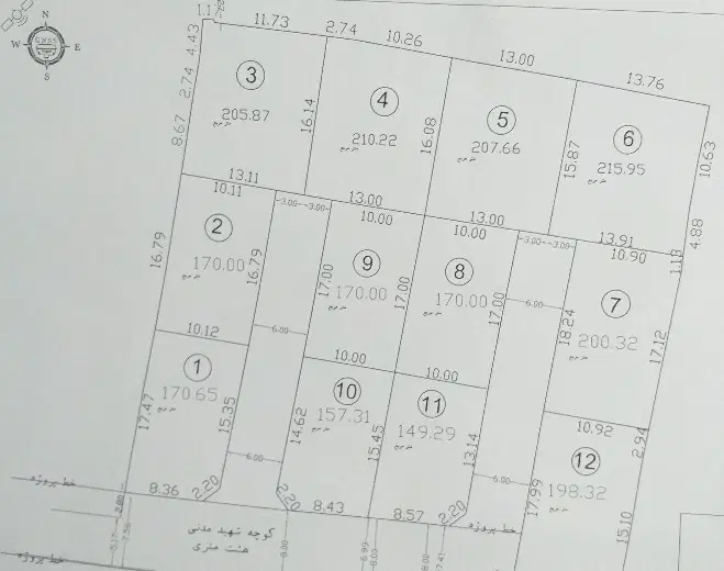 زمین مسکونی مرکز شهر چای کنار قیمت مناسب