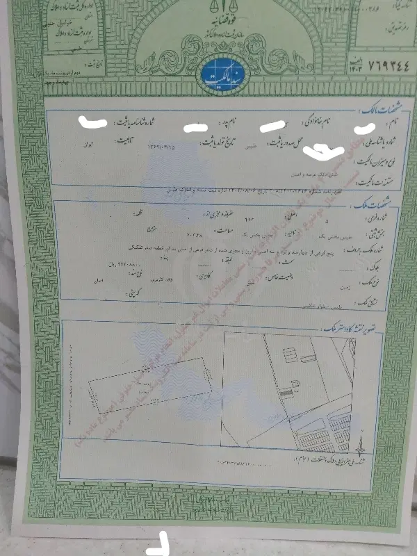 زمین برای باغ منزل و انبار و غیره.