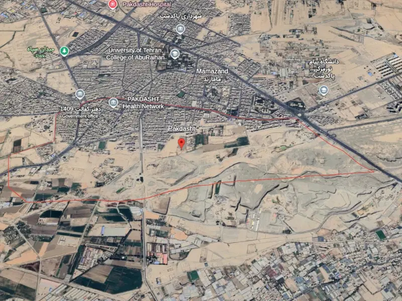 زمین مسکونی با جواز ساخت ۵ طبقه  گلزار پاکدشت