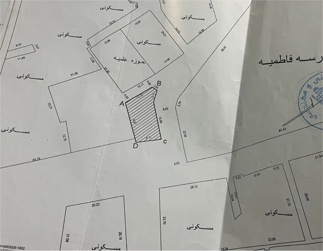 زمین به متراژ ۲۰۸ متر شیخاباد