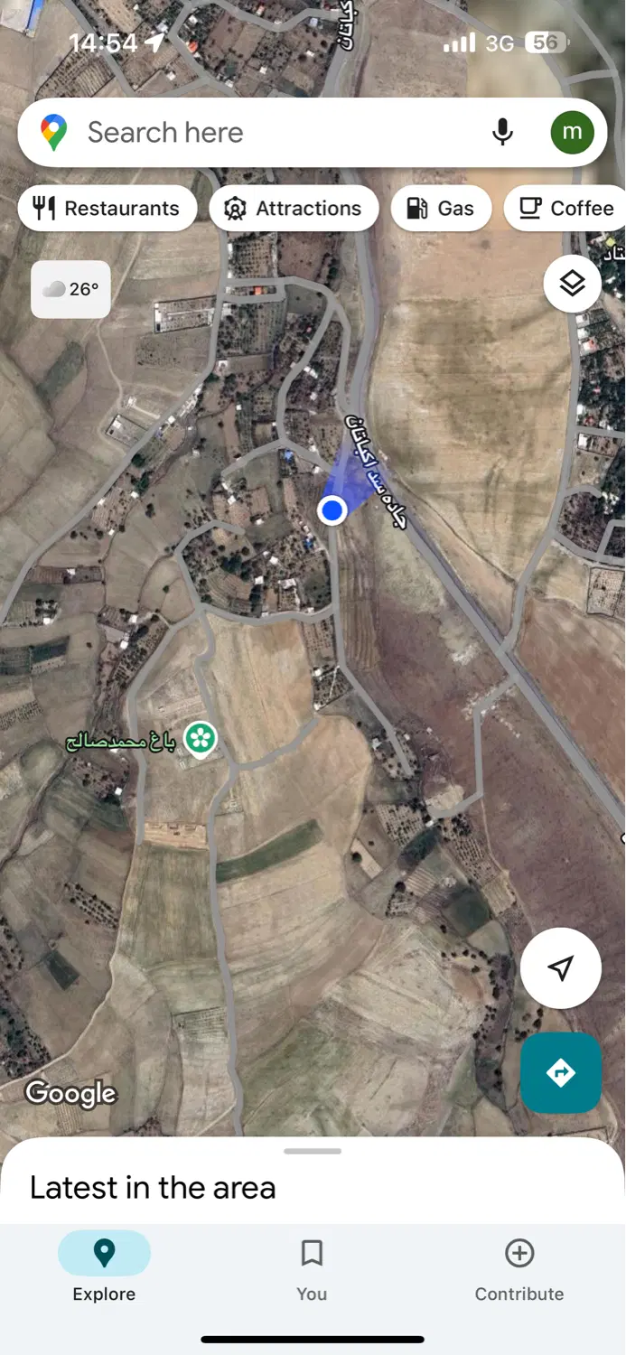 ۵۰۰ متر زمین ابتدای جاده سده اکباتان