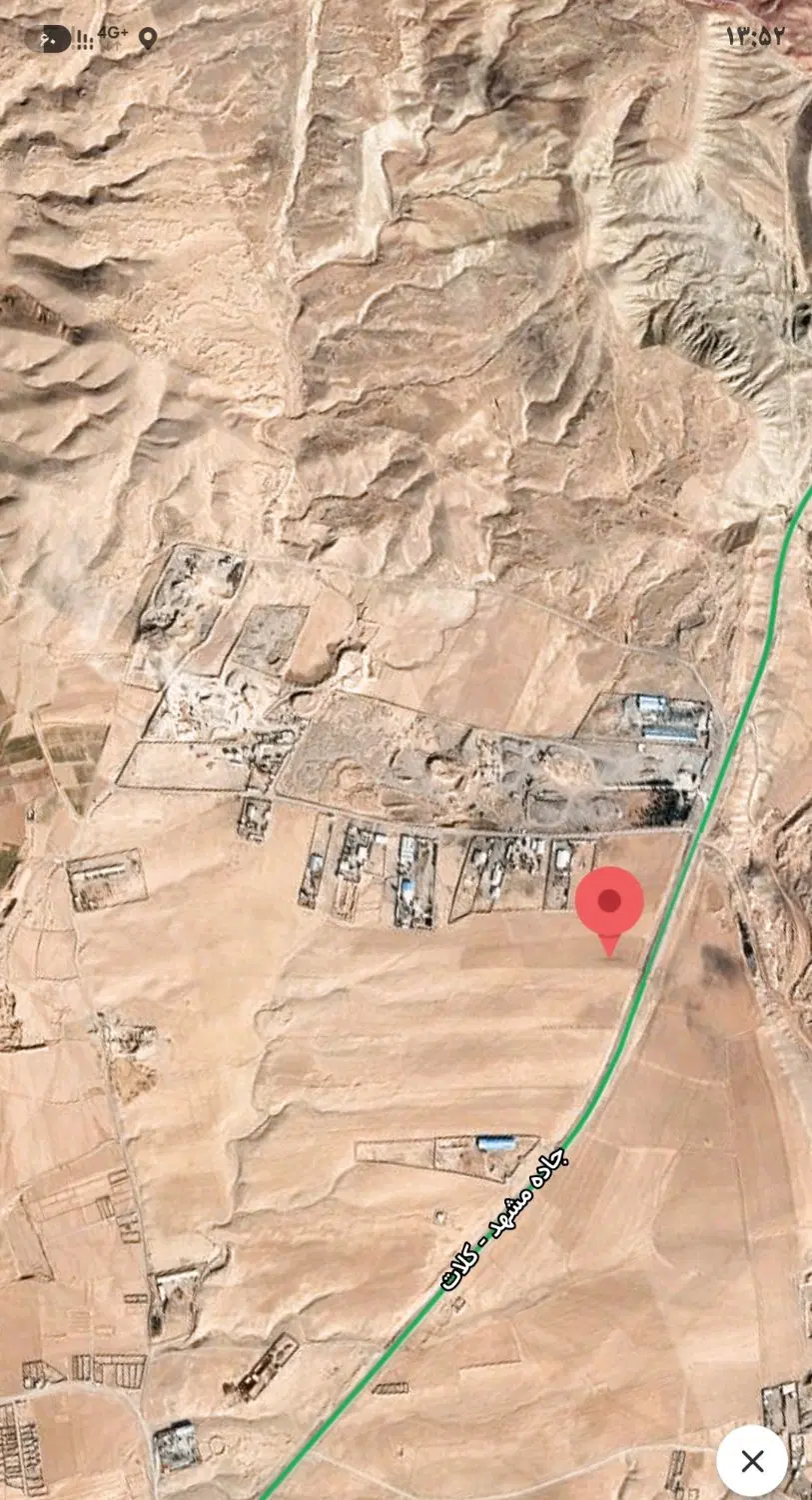 جاده کلات سند ششدانگ ۱۸۰۰۰۰ متر جهت کارخانه انبار