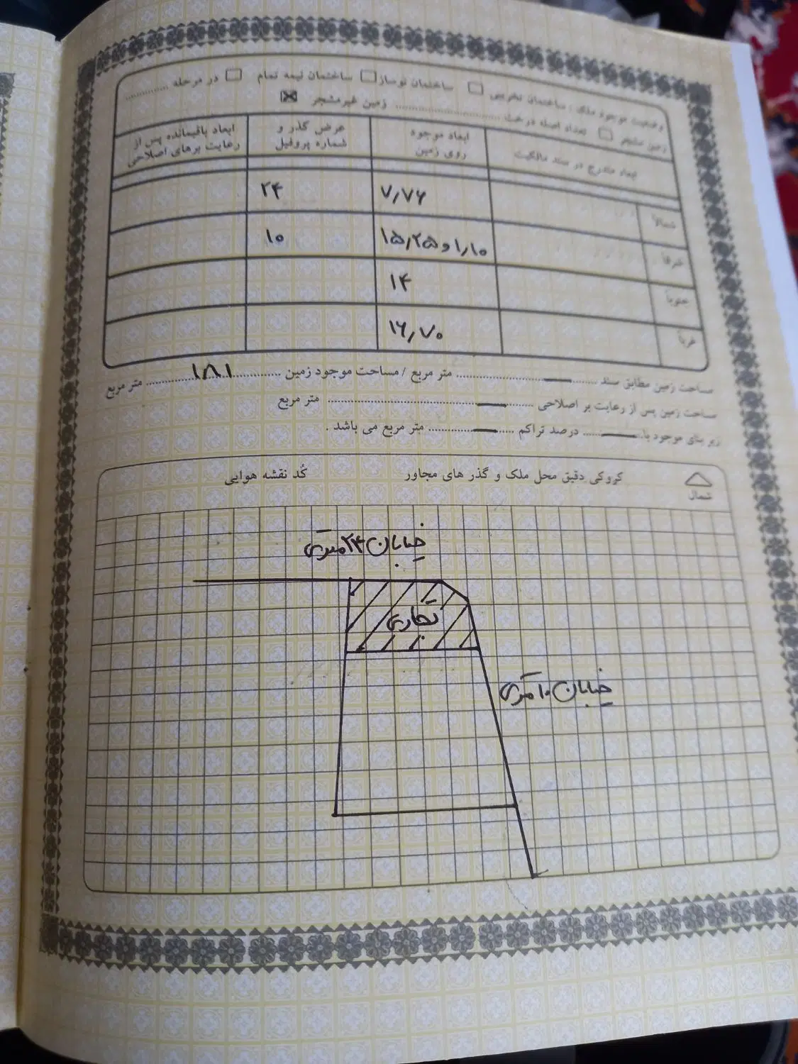 ملاثانی ندافیه سرجاده اصلی ۱۸۱متر دونبش