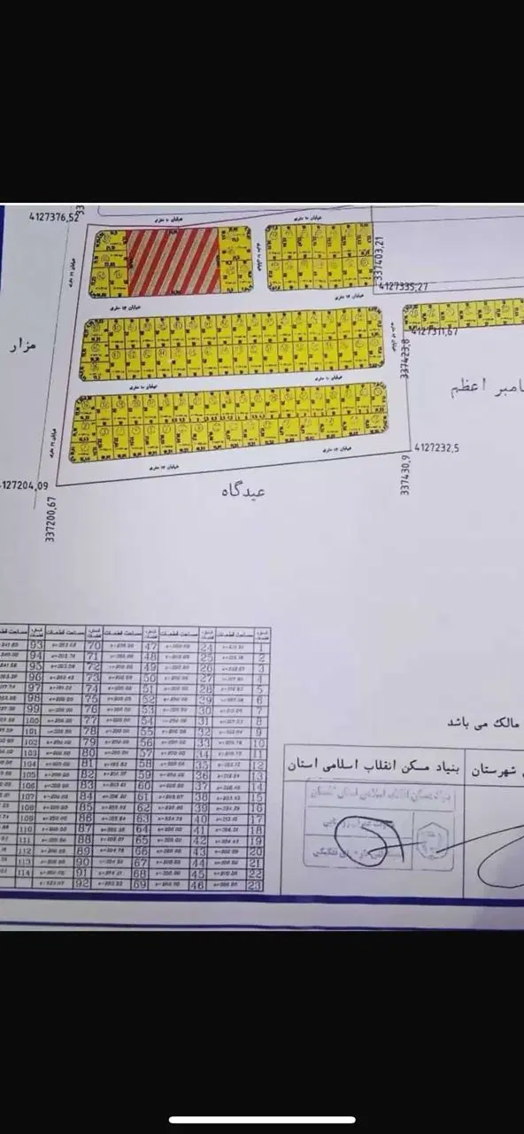 فروش زمین ۱۱۹ متری در خ ۱۴ متری شهرک فراغی آق قایه