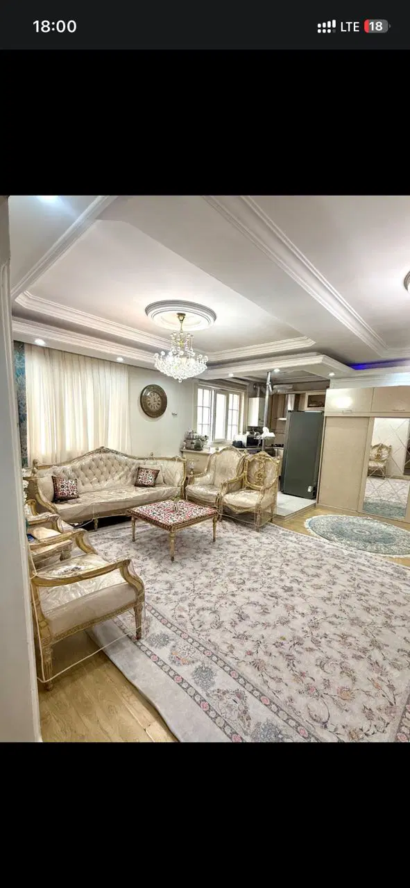 ۷۵ متر ۲ خواب سالن پرده خور جنت آباد