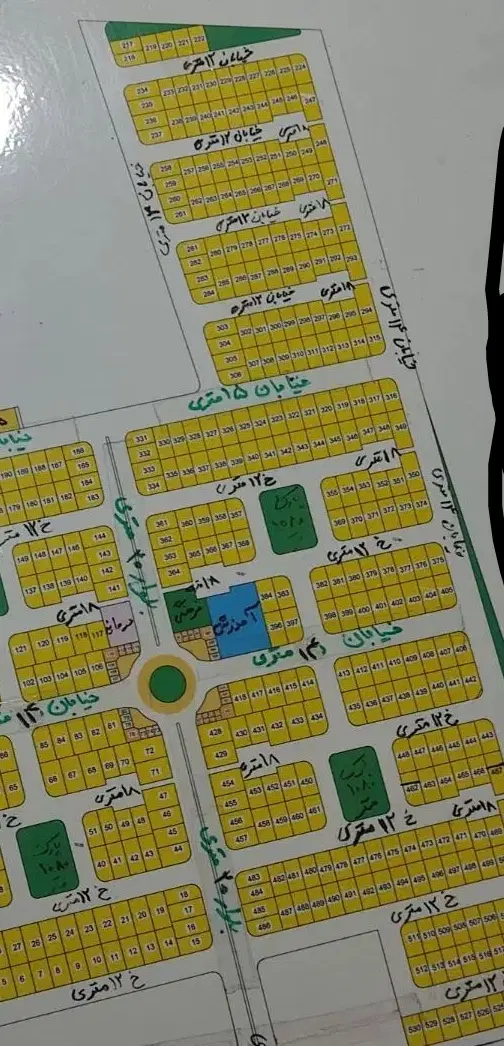 زمین کوی غدیر 215متر دونبش