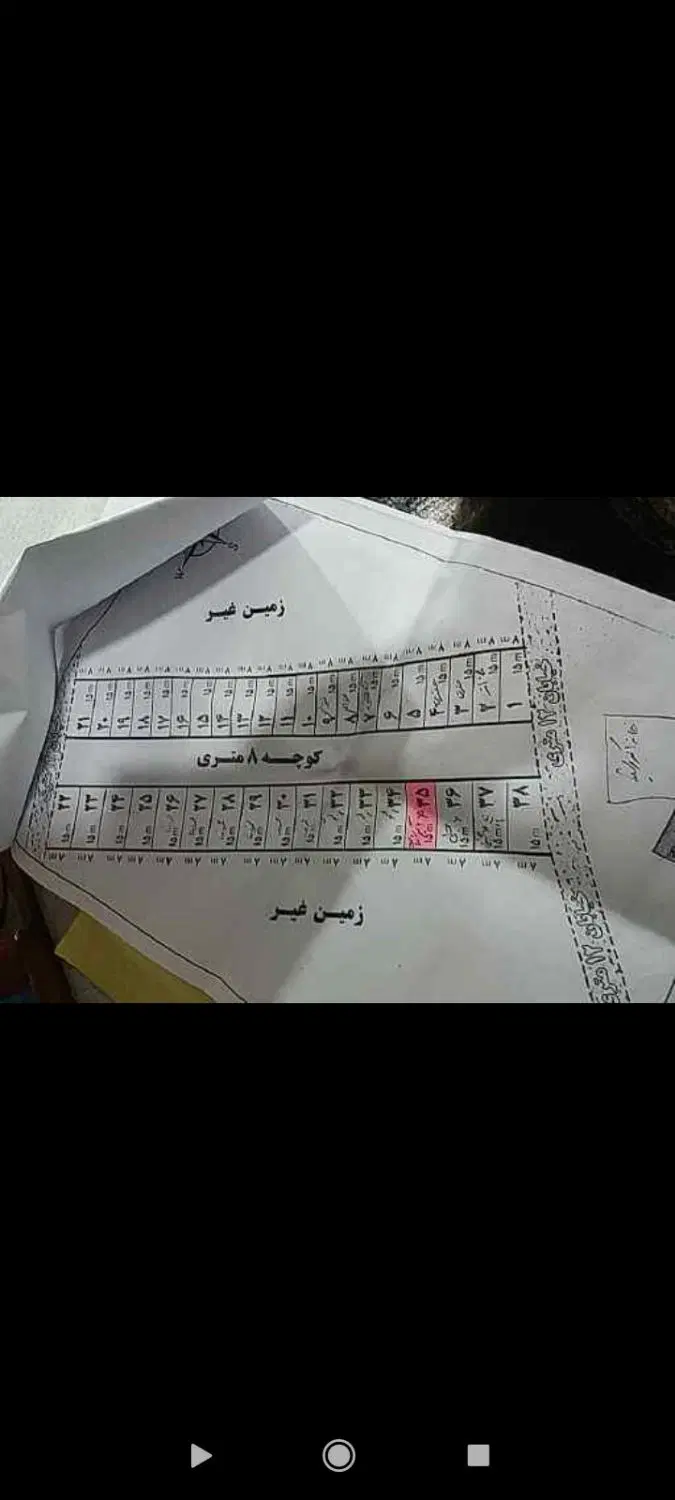 زمین به متراژ120 دهنه 8 طول 15