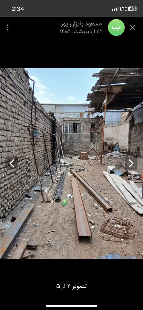 ۳۰۰ متر کارگاه تجاری آهن فروشی