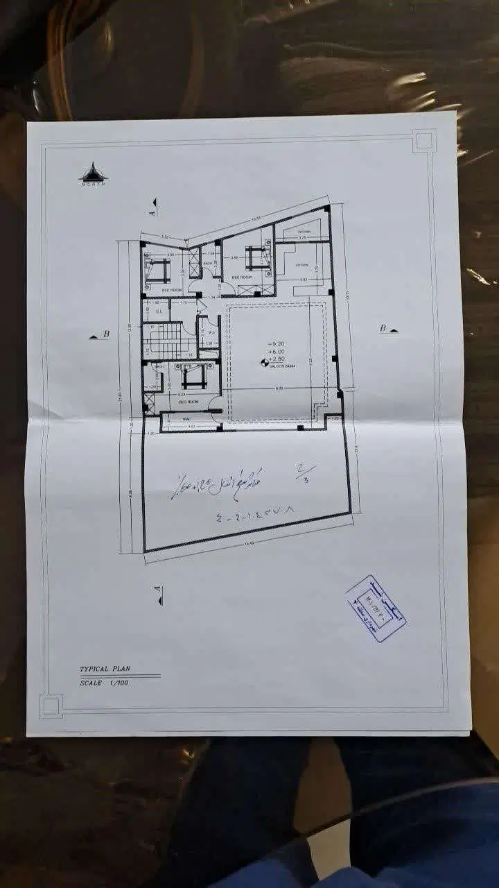 آپارتمان سه خواب شمالی جنوبی دو کله پر نور ط۳