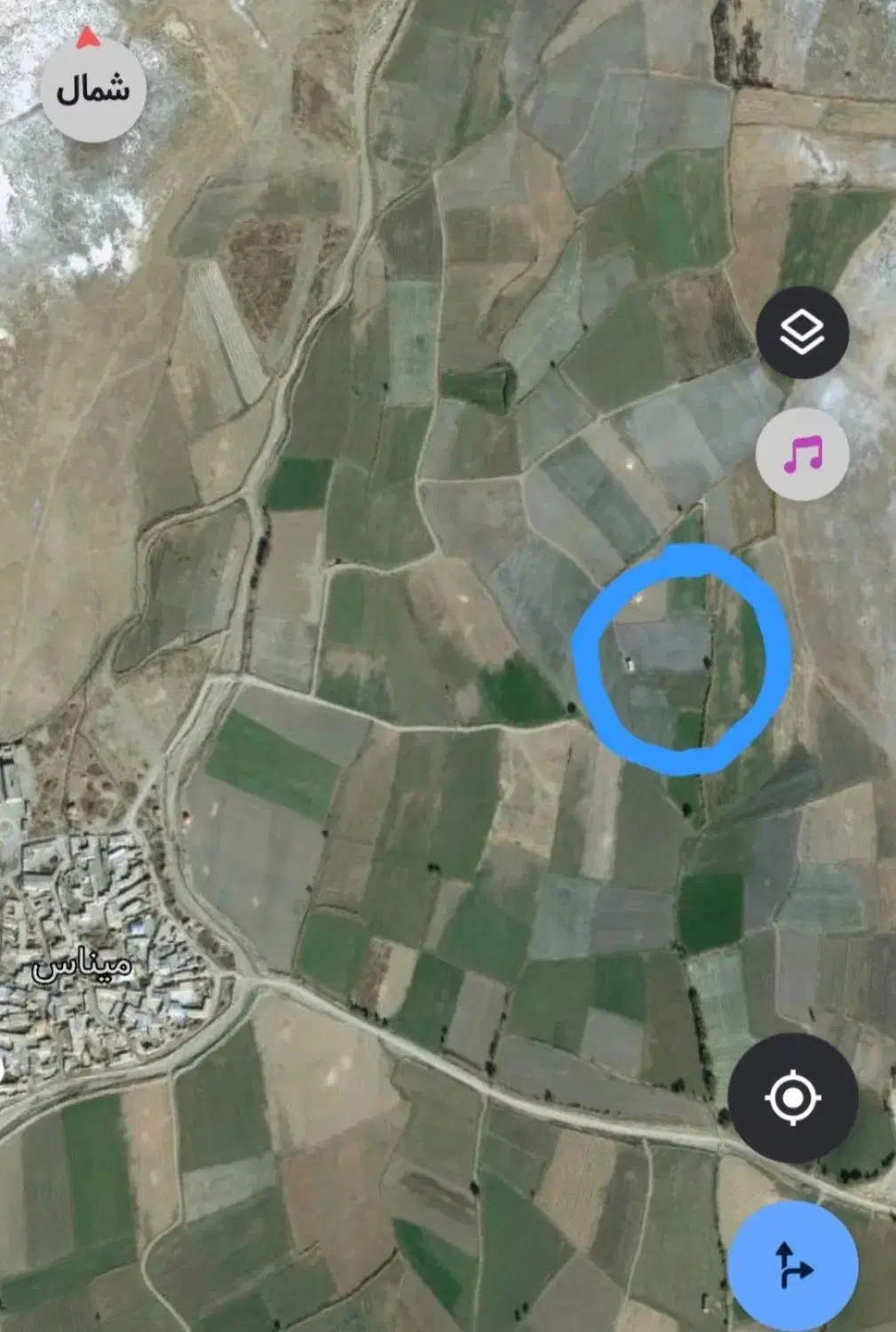 زمین کشاورزی در روستای میناس