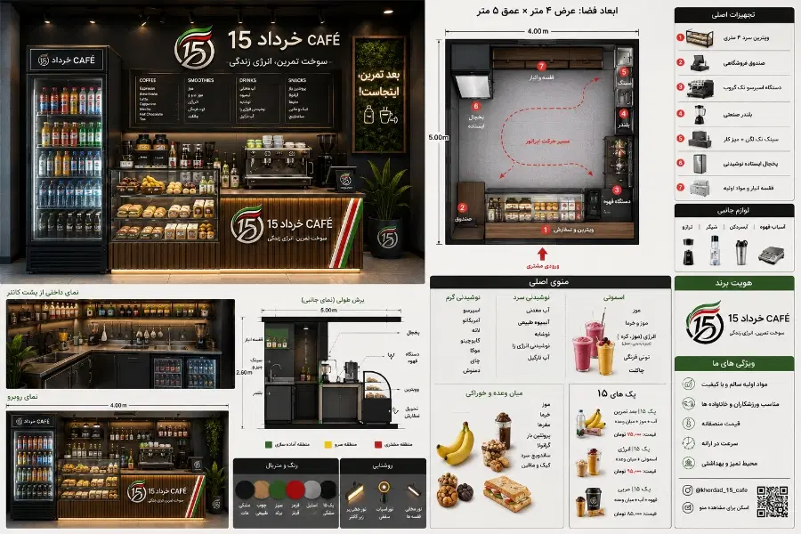 واگذاری کافه ۱۵ خردادCafe در مجموعه ورزشی ۱۵ خراد