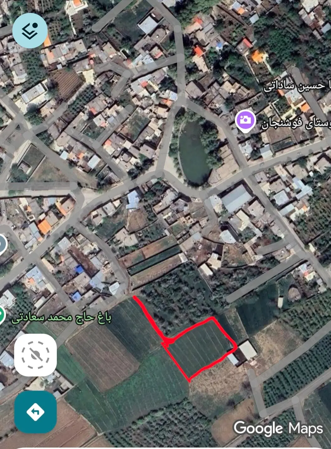 زمین فروشی روستا فوشنجان