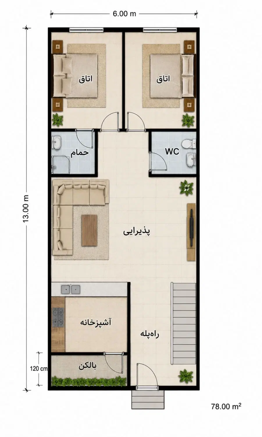 آپارتمان تکواحدی خیابان معراج