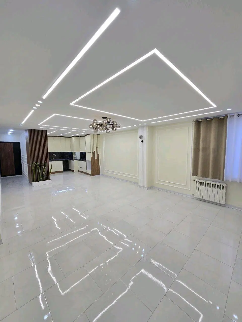 ۱۰۶متر سالن پرده خور_مدرن و خوش نقشه_پارکینگ