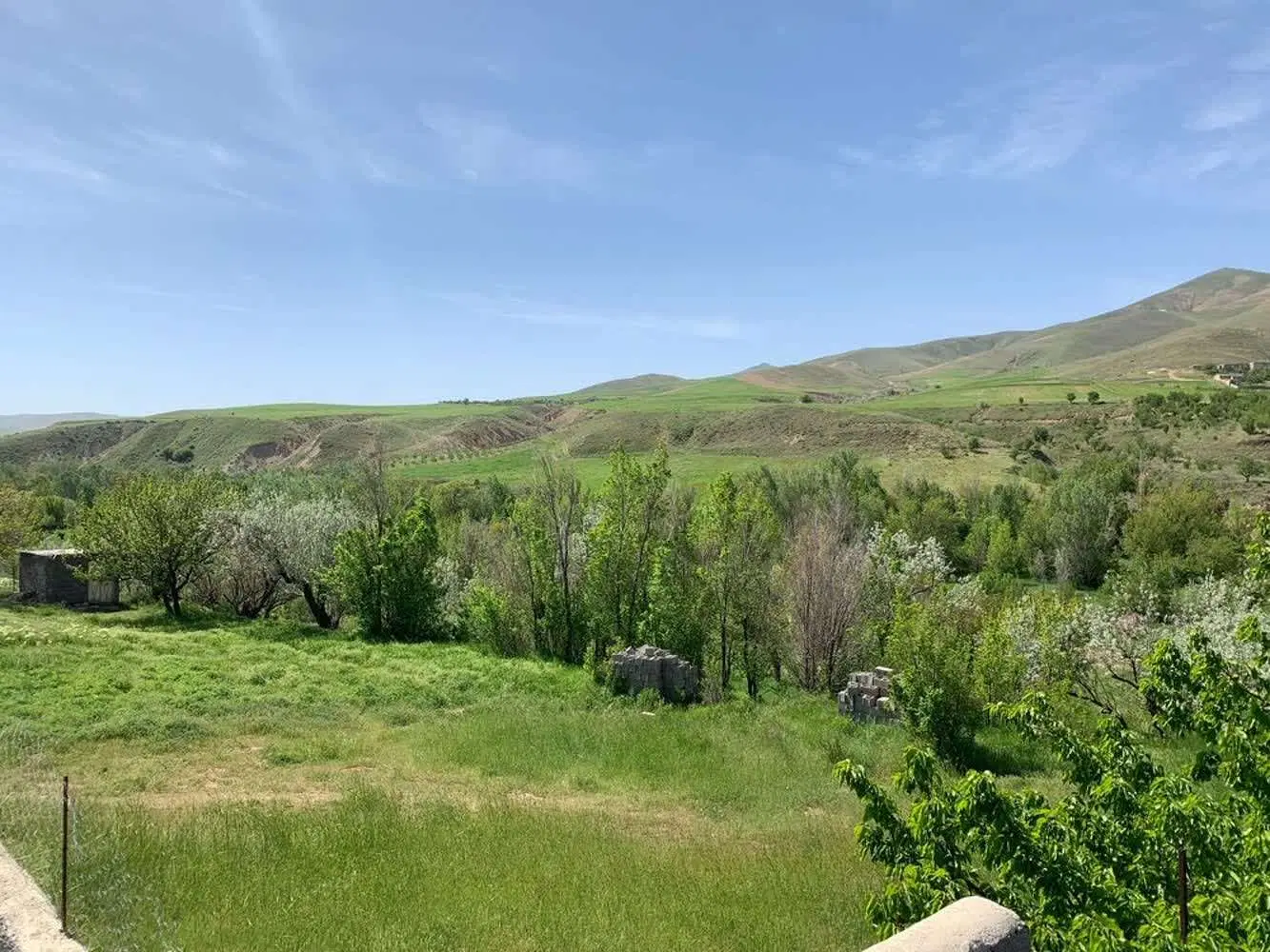زمین زراعی  در لب جاده بیجار روستای چورزق