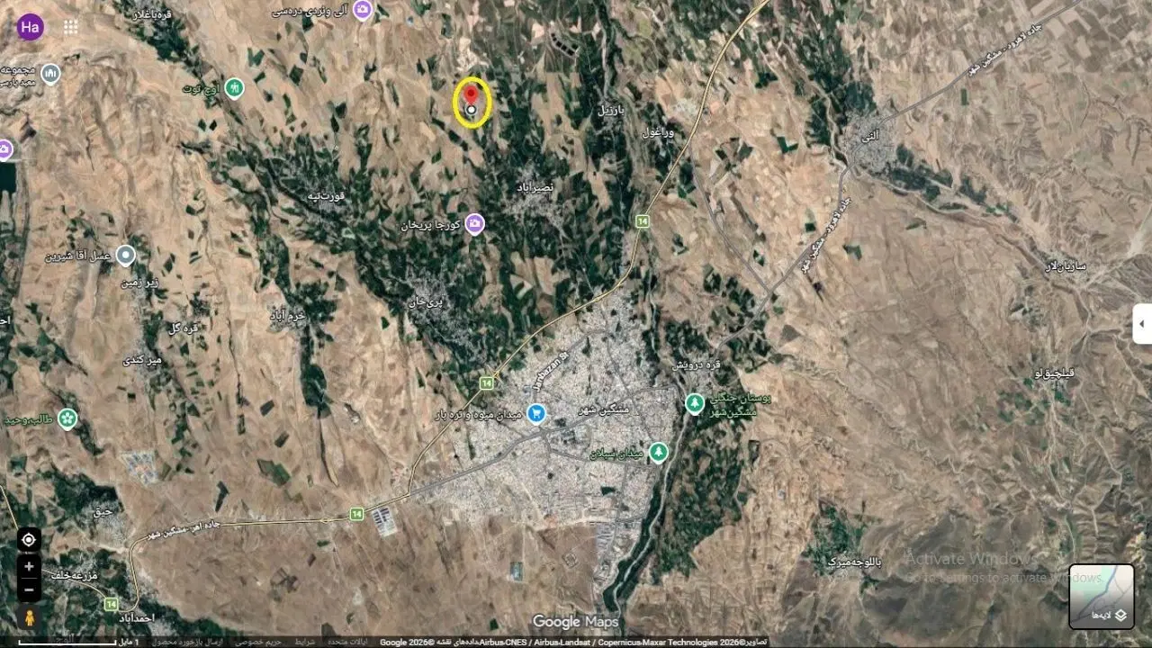 زمین در نزدیکی نصیر‌آباد
