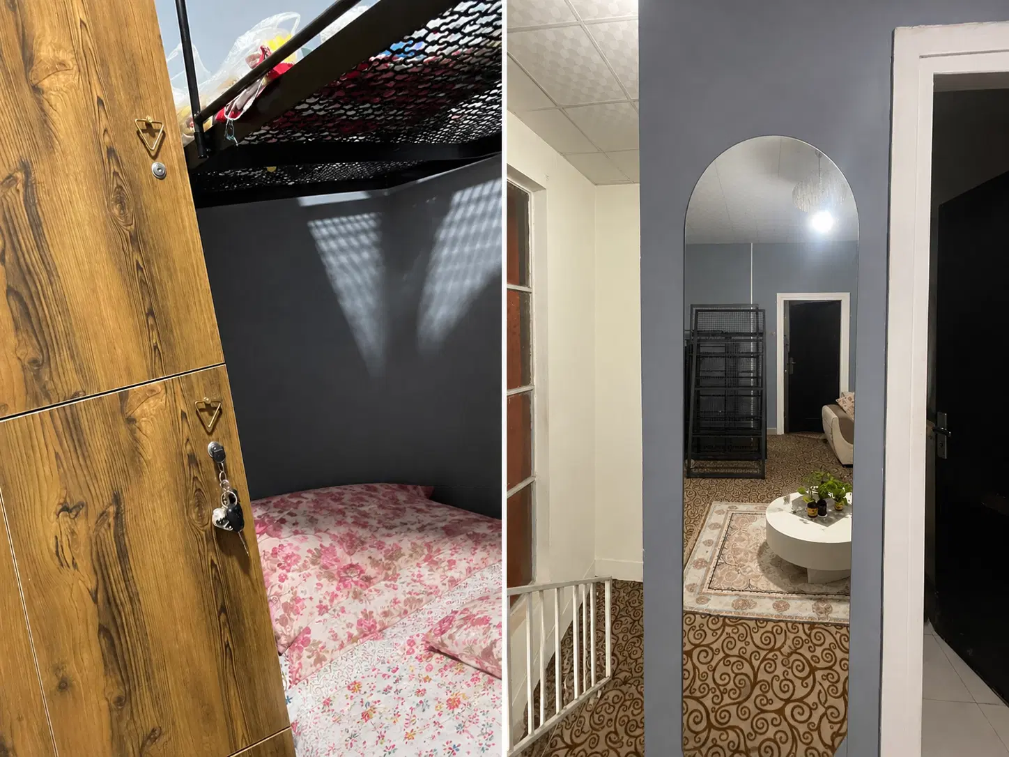 تخت پایین خوابگاه دخترانه