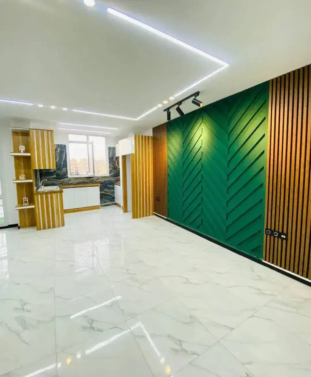 آپارتمان ۷۵ متری نما تراورتن_ نورمستقیم_ ۲ خواب