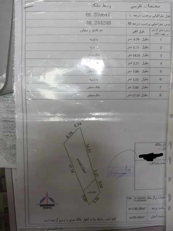 زمین 130 متر نیستان