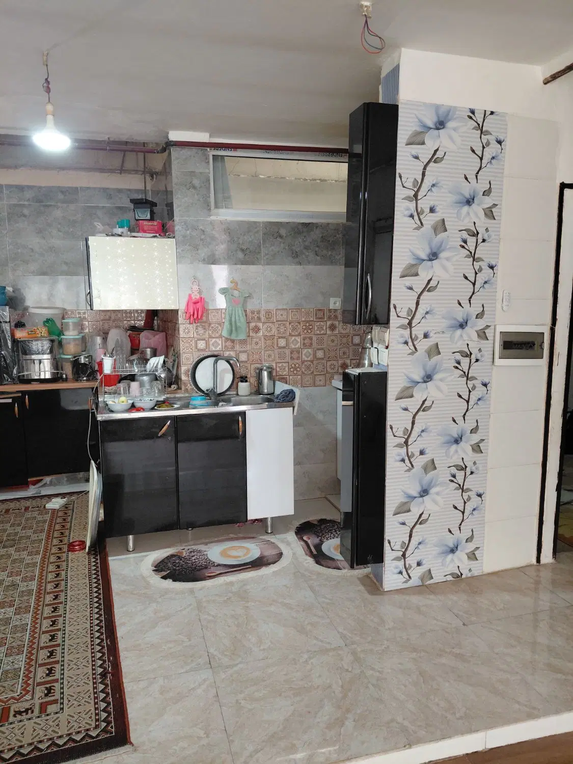 گرمایش کف یک خوابه پذیرایی بزرگ  پرده وکیچ
