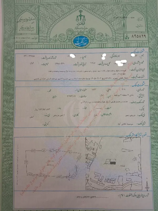 زمین سند دار مناسب حاجی اباد