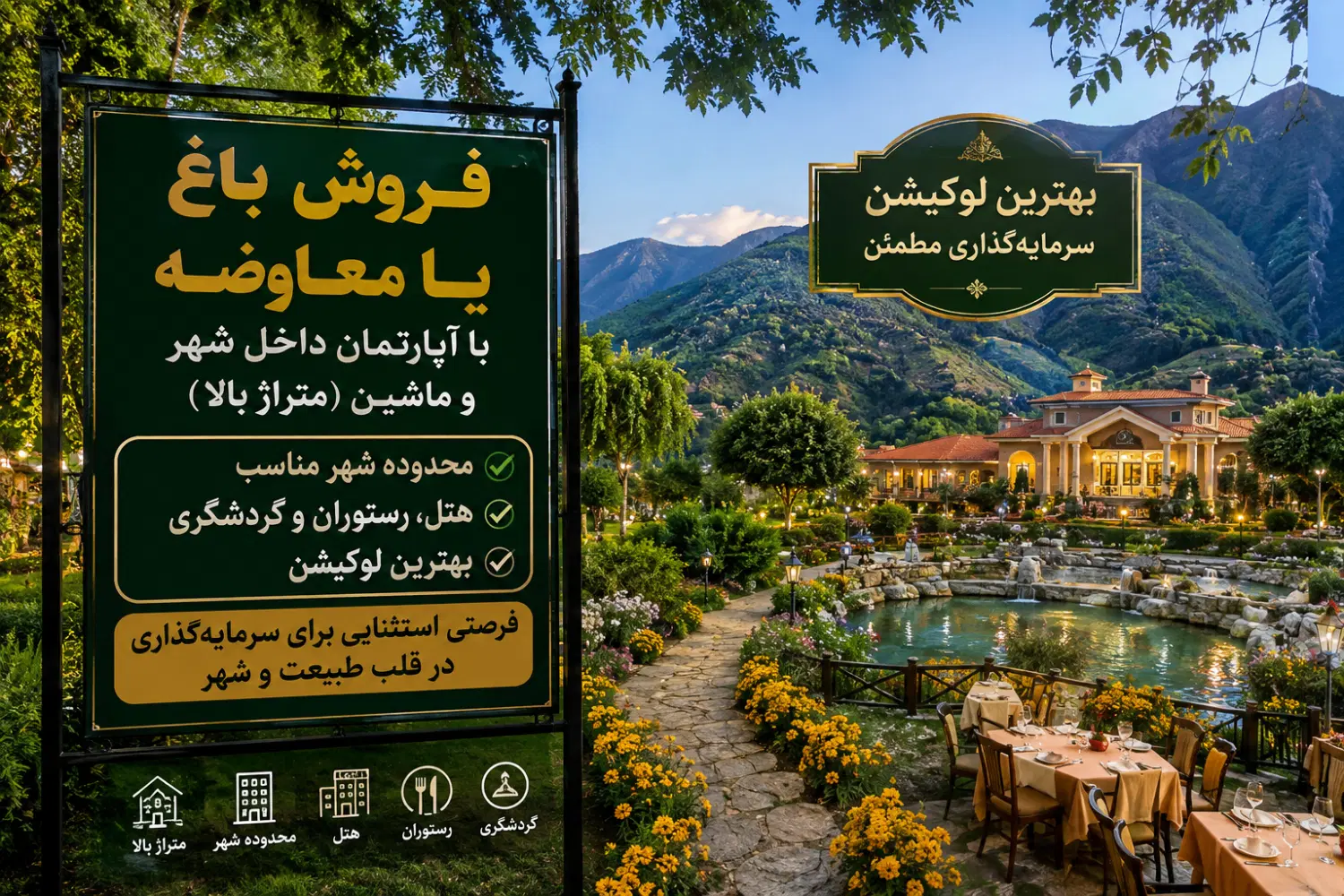 زمین جهت احداث هتل و یا پروژه مسکونی