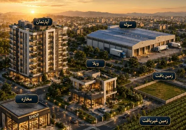 زمین آپارتمان ویلایی مغازه سوله فروش خرید اجاره